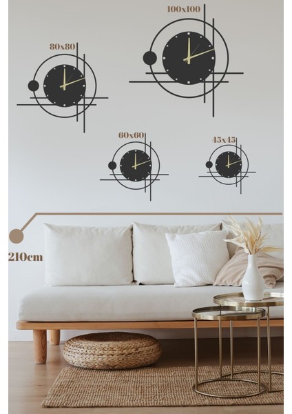 Modern Geometrik Duvar Saati Ev ve Ofis Için Metal Şık Duvar Saati Sessiz Mekanizmalı Büyük Saat