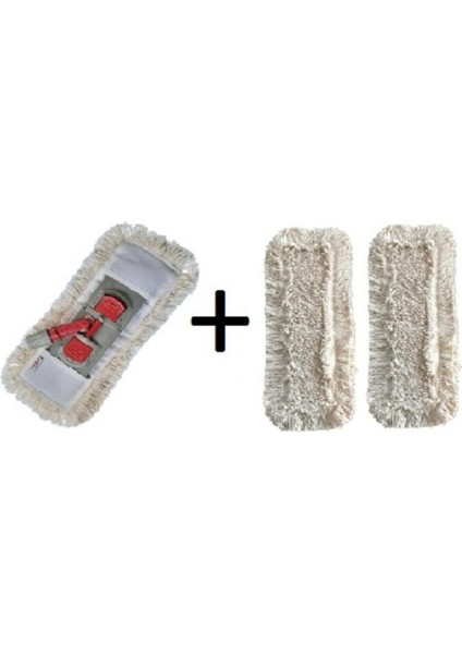 Nemli Temizlik Seti 40 cm + 2 Yedek Mop, Hızlı ve Pratik Temizlik İçin Uygun
