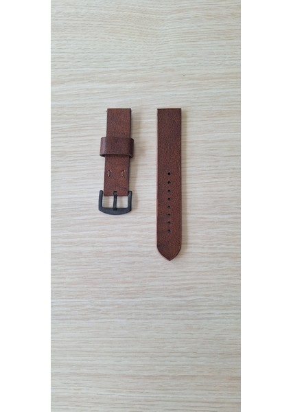 22 mm Siyah Renk Uyumlu Premium Elyapımı (Hand Made) Çift Kat Gerçek Deri Kordon