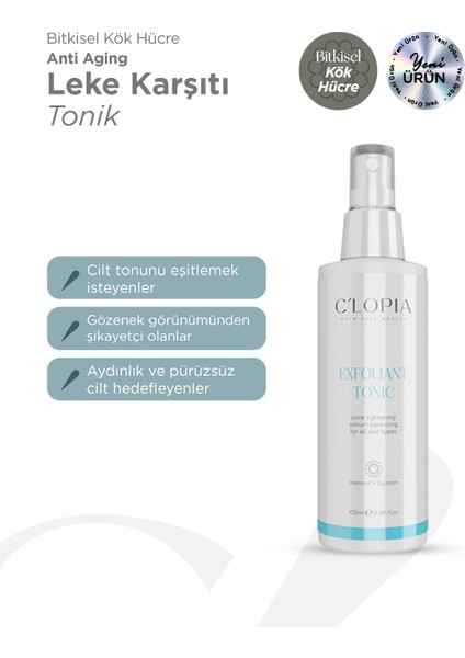 Anti-Aging ve Leke Karşıtı Bitkisel Kök Hücre Tonik, Glikolik Asit, Salisilik Asit, Niacinamide