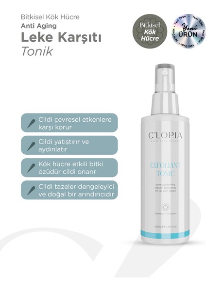 Anti-Aging ve Leke Karşıtı Bitkisel Kök Hücre Tonik, Glikolik Asit, Salisilik Asit, Niacinamide