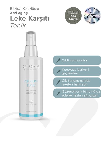 Anti-Aging ve Leke Karşıtı Bitkisel Kök Hücre Tonik, Glikolik Asit, Salisilik Asit, Niacinamide