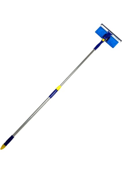 Teleskopik Camsil 2 Yedek Bezli Oynar Başlıklı Cam Silme Aparatı Mikrofiber Çekçek