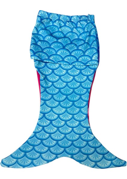 Kız Çocuk Mavi Renk Deniz Kızı Kostümlü 3'lü Bikini Seti fiyatları