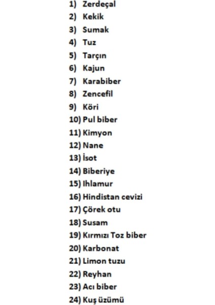 Ahşap standlı 12'li baharat seti, kavanoz ve etiketlerle şık düzenleme