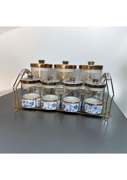 7'li Porselen Baharat Takımı, 8 Parça, 960 ml, Türkiye’den şık ve kullanışlı set