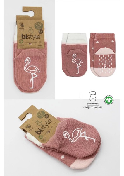Hayvan Figür Kaymaz Kız Soket Çorap 2'li Pudra indirimleri