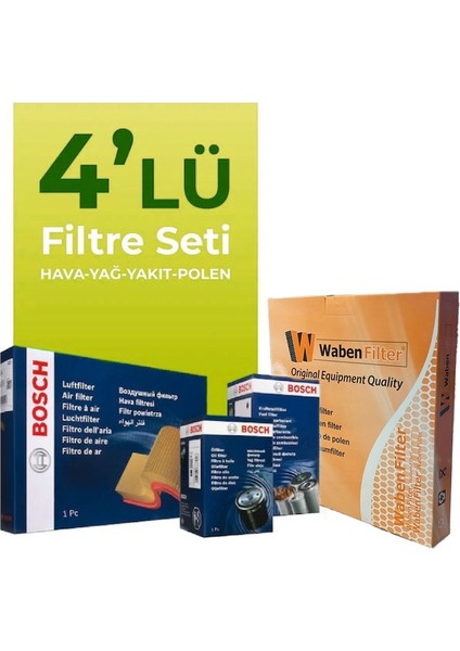 Peugeot 2008 1.5 Dizel Filtre Bakım Seti (2019-2024) 4 Lü