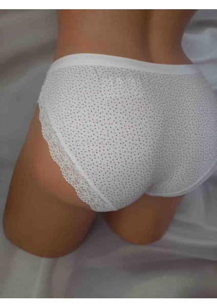 Beyaz Kenarları Dantelli Beli Lastikli Tutku Kalitesiyle Rahat Kullanışlı Kadın Külot. %94 Pamuk Cotton %6 Elastan indirimleri
