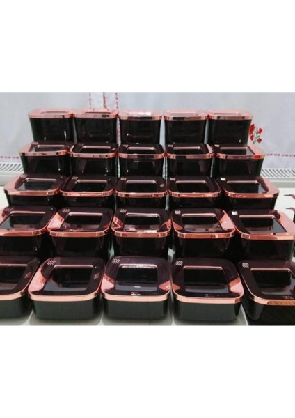 5'li kare saklama kabı seti, siyah-bakır, çok amaçlı, 250 ml kapasiteli indirimleri