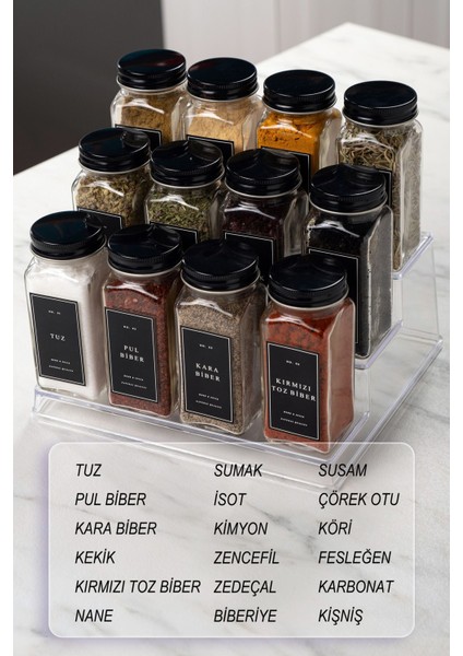12'li şeffaf cam baharatlık seti, hediye fırça ve huni ile, şık tasarım, 120 ml fiyatları