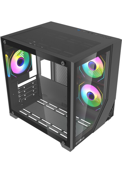 Shadow 3x 120MM Rgb Reset Buton Mesh Matx Gaming Oyuncu Bilgisayar Kasası Powersız