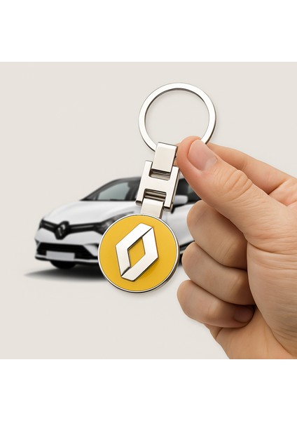 Renault Logolu Krom Oto Araba Anahtarlık