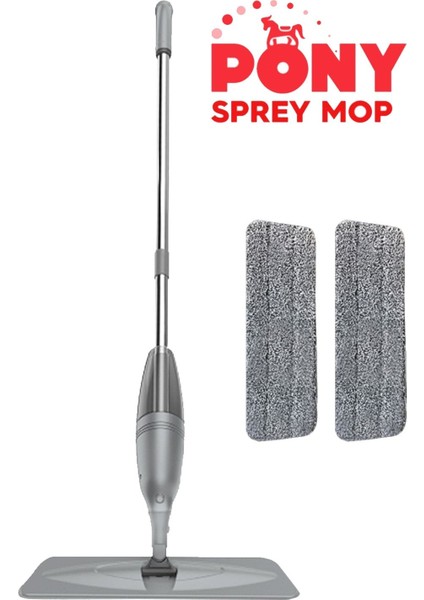 Gri Sprey Mop ve Yedek Mop Seti, Kolay ve Hızlı Temizlik İçin Mükemmel Seçenek