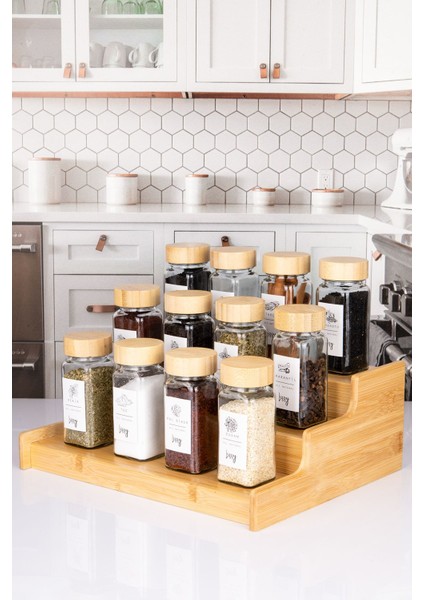 12'li Bambu Baharatlık Seti, 13 Parça, 120 ml, Şık ve Kullanışlı Tasarım fiyatları
