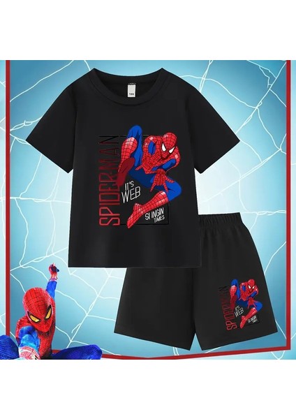 Erkek Çocuk Spiderman Temalı T-Shirt - Şort