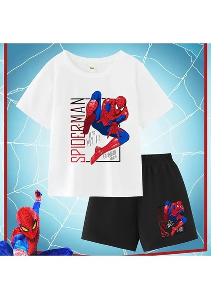 Erkek Çocuk Spiderman Temalı T-Shirt - Şort