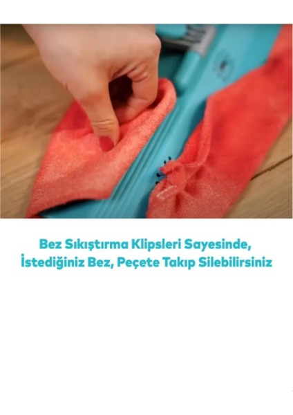 Mavi renkli su hazneli pratik cam ve zemin temizleme mop seti fırsatları