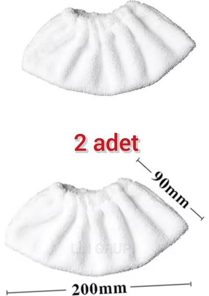 Buharlı Temizleme Yedek Havlu Seti, 2'li, Mikrofiber, Beyaz, Çok Amaçlı Kullanım