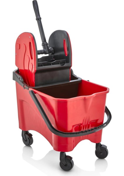 Pratik plastik temizlik arabası, 30lt ve 12lt hazneleriyle fonksiyonel set