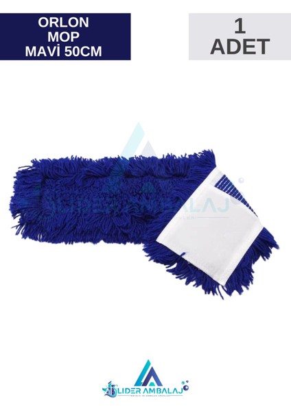 Mavi Temizlik Mopası 50cm, Yedek, Parlak ve Temiz Ortamlar İçin Uygun