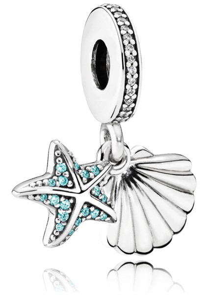 Pandora Deniz Yıldızı ve Deniz Kabuğu Sallantılı Charm 925 Ayar Gümüş modelleri