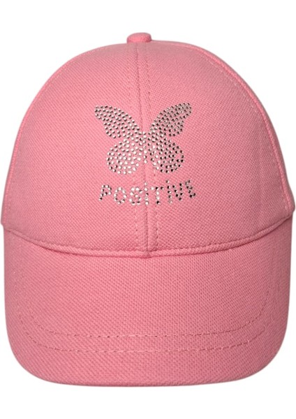 Spteks Kitti 9-15 Yaş Kız Garson Pembe Renk Kelebek Baskı Mevsimlik Şapka modelleri