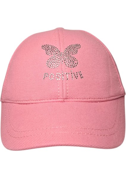 Spteks Kitti 9-15 Yaş Kız Garson Pembe Renk Kelebek Baskı Mevsimlik Şapka indirimleri