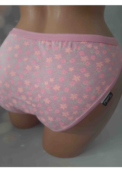 Pembe Fosforlu Çiçek Desenli % 100 Pamuk Cotton Tutku Kalitesiyle Rahat Kullanışlı Kadın Külot modelleri