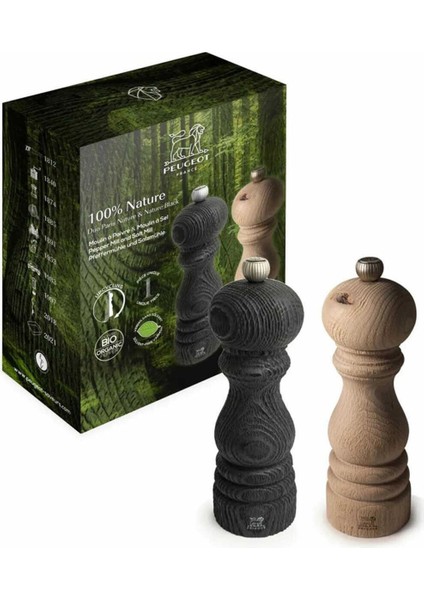 Doğal Karabiber ve Tuz Değirmeni, 18 cm, şık ve kullanışlı mutfak aksesuarları, 2'li set