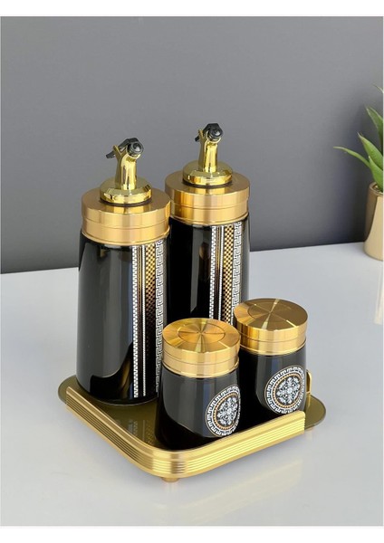 Şık 5 Parça Porselen Yağlık Seti, Zarif ve Fonksiyonel Tasarım, 31 L Hacim