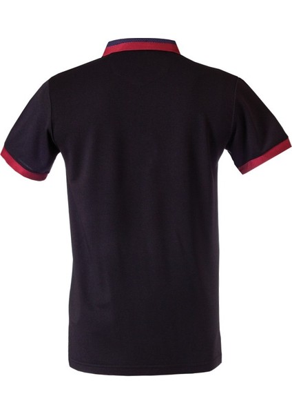 Siyah Erkek Polo Yaka Kısa Kollu T-Shirt – Bordo Detaylı Şık Tasarım fiyatları