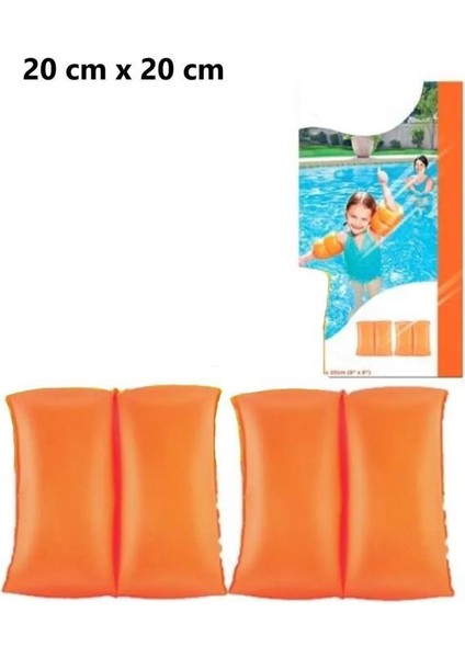 1 Çift 3-6 Yaş Çocuk Şişme Kolluk 20X20 cm Güvenli Çift Boğumlu Bebek Havuz Deniz Yüzme Kolluğu