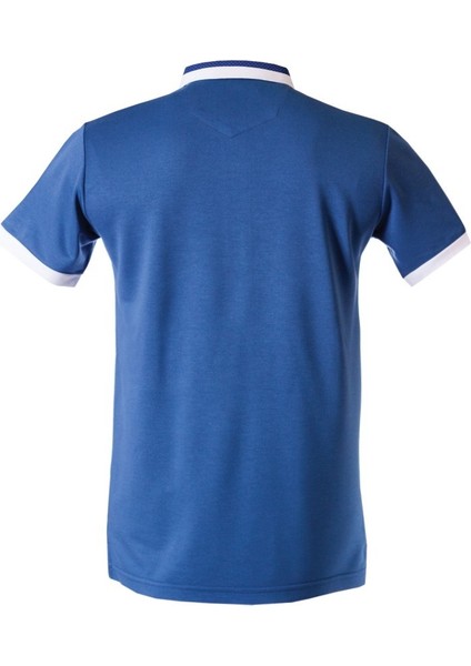 Mavi Erkek Polo Yaka Kısa Kollu T-Shirt – Beyaz Detaylı Modern Tasarım fiyatları