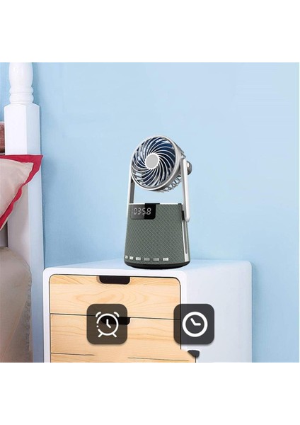 Mini Vantilatör & Güçlü Hoparlör, Led Göstergeli Usb/Aux/Fm Destekli, 4000mah Bataryalı Soğutucu Fan fiyatları
