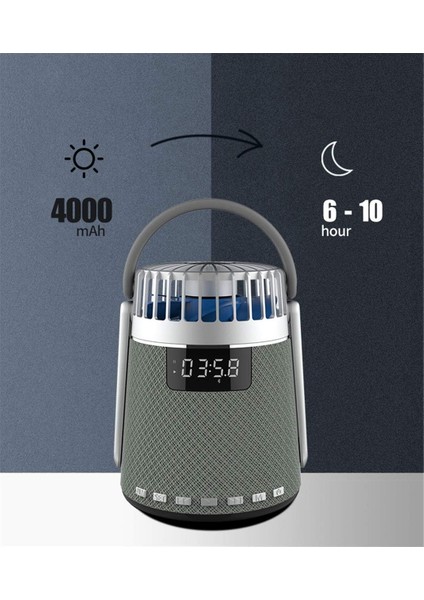 Mini Vantilatör & Güçlü Hoparlör, Led Göstergeli Usb/Aux/Fm Destekli, 4000mah Bataryalı Soğutucu Fan fırsatları