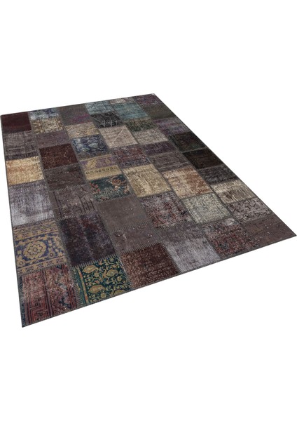 Kahverengi-Vizon Doğal Dokuma Patchwork Halı modelleri