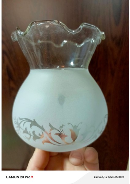 Fanus Avize Camı Mat Beyaz Hatalı Ürün(Boyu 14 Cm, Çapı 12 Cm)