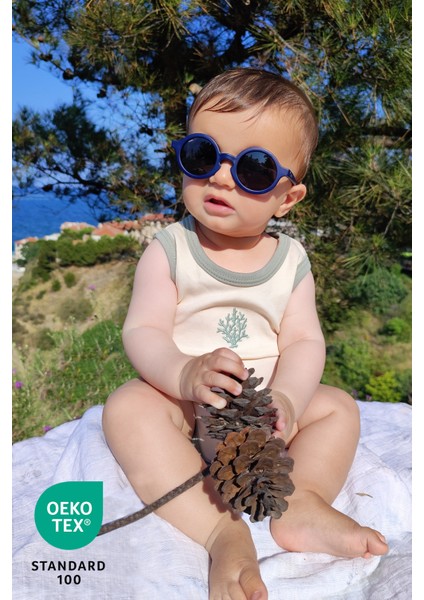Ocean 3lü %100 Pamuk Nakışlı Bebek Atlet Set