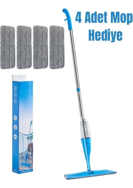 4 Bezli Sprey Mop Temizlik Seti Deterjan Hazneli, Pratik ve Hızlı Temizlik İçin Çeşit