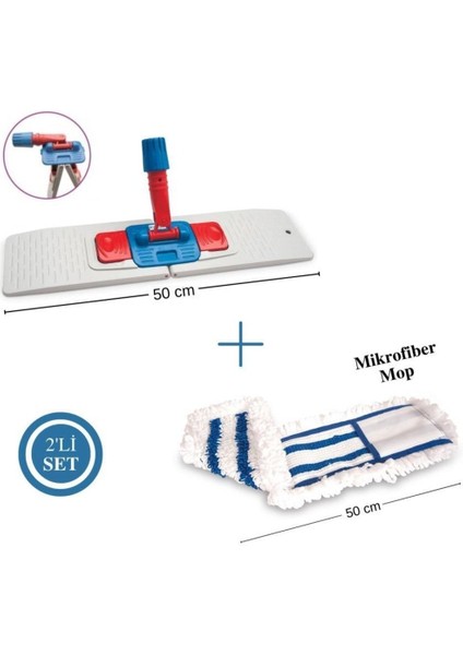 50 cm Mikrofiber Nemli Mop Seti, güçlü ve pratik temizlik çözümü