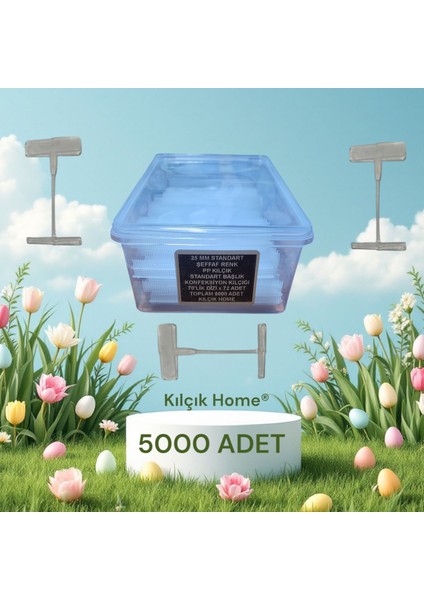 Standart Şeffaf Konfeksiyon Kılçığı Pp Kılçık 5000 Adet