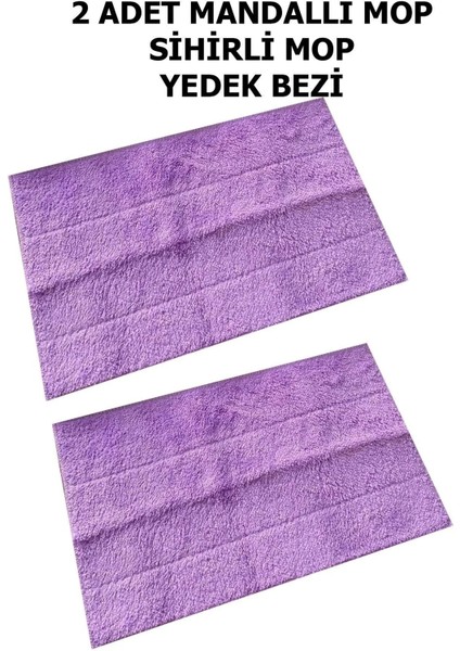 Mor Renkli Mandallı Mop Yedek Bezi, 2 Adet Desing 266450