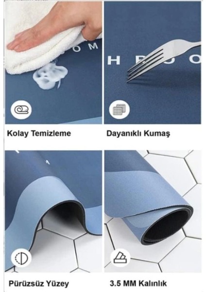 Yumuşak su emici kaymaz tabanlı banyo paspası 40x60 cm, polyester beyaz modelleri