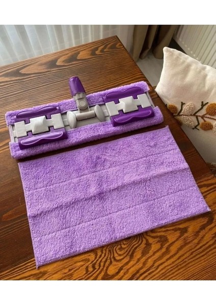 Mor Renkli Mandallı Mop Yedek Bezi, 2 Adet Desing 266450