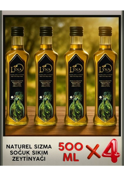 Naturel Sızma Soğuk Sıkım Zeytinyağı 500 ml 4 Adet