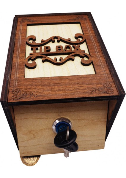Ahşap Tipbox Kutusu Anahtarlı Bahşiş Kutusu Mdf Bahşiş Kutusu