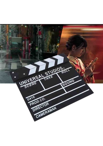 Dekoratif Sinema Klaket – Ahşap Film Seti Aksesuarı & Masa Üzeri Clapperboard Yazı Yazılabilir Stand fırsatları