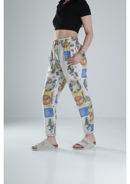 Etnik Desenli Baget Pantolon modelleri