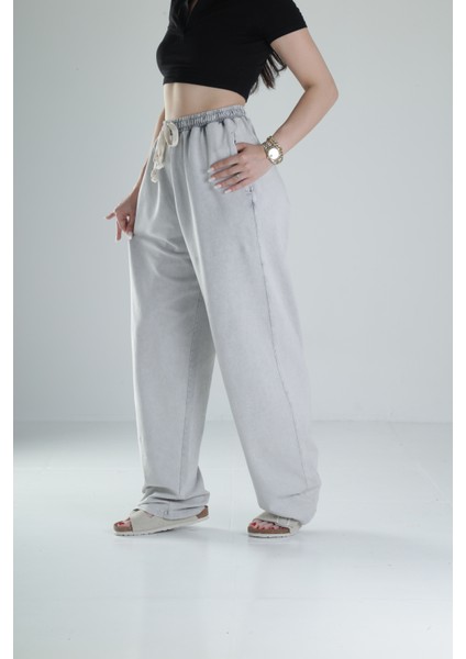 Oversize Yıkamalı Gri Eşofman modelleri